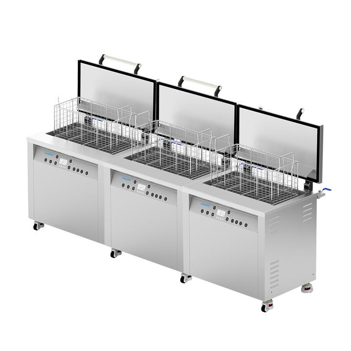 Mechanical Ultrasonic Cleaner IndustryGrade 4Tank Ultrasonic Cleaner With Solvent Recycling Drying